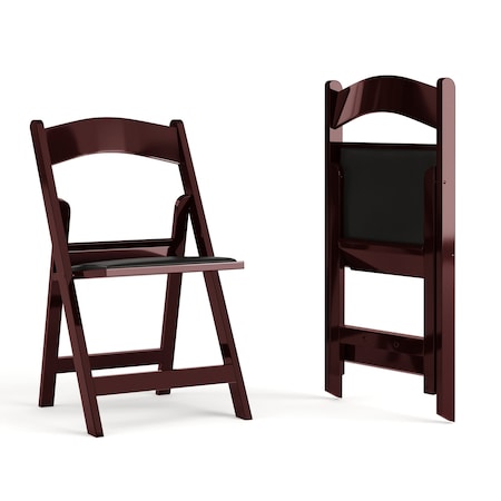 Flash Furniture Mahogany Resin Folding Chair, PK2 2-LE-L-1-MAH-GG
